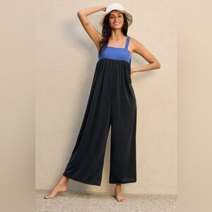 Anthropologie Celandine Draped Square-Neck Wide-Leg Jumpsuit size small